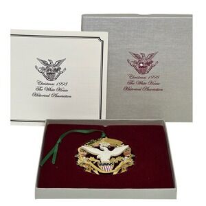 VTG White House Historical Association Ornament‎ Gold 1998 James Buchanan Eagle